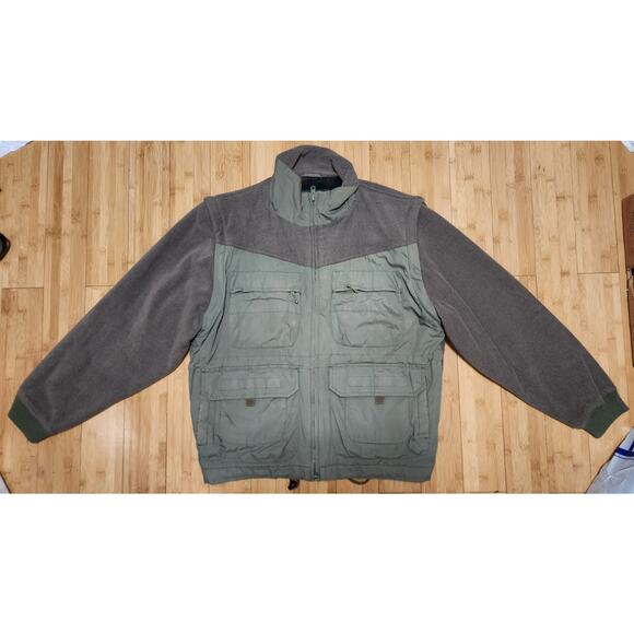 Vintage Orvis Jacket Men L Green Fleece Flannel Lined Convertible Utility Hiking - Picture 2 of 10